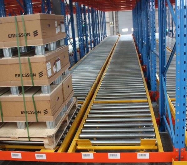 Two Lane Gravity Feed Pallet Flow Rack factory